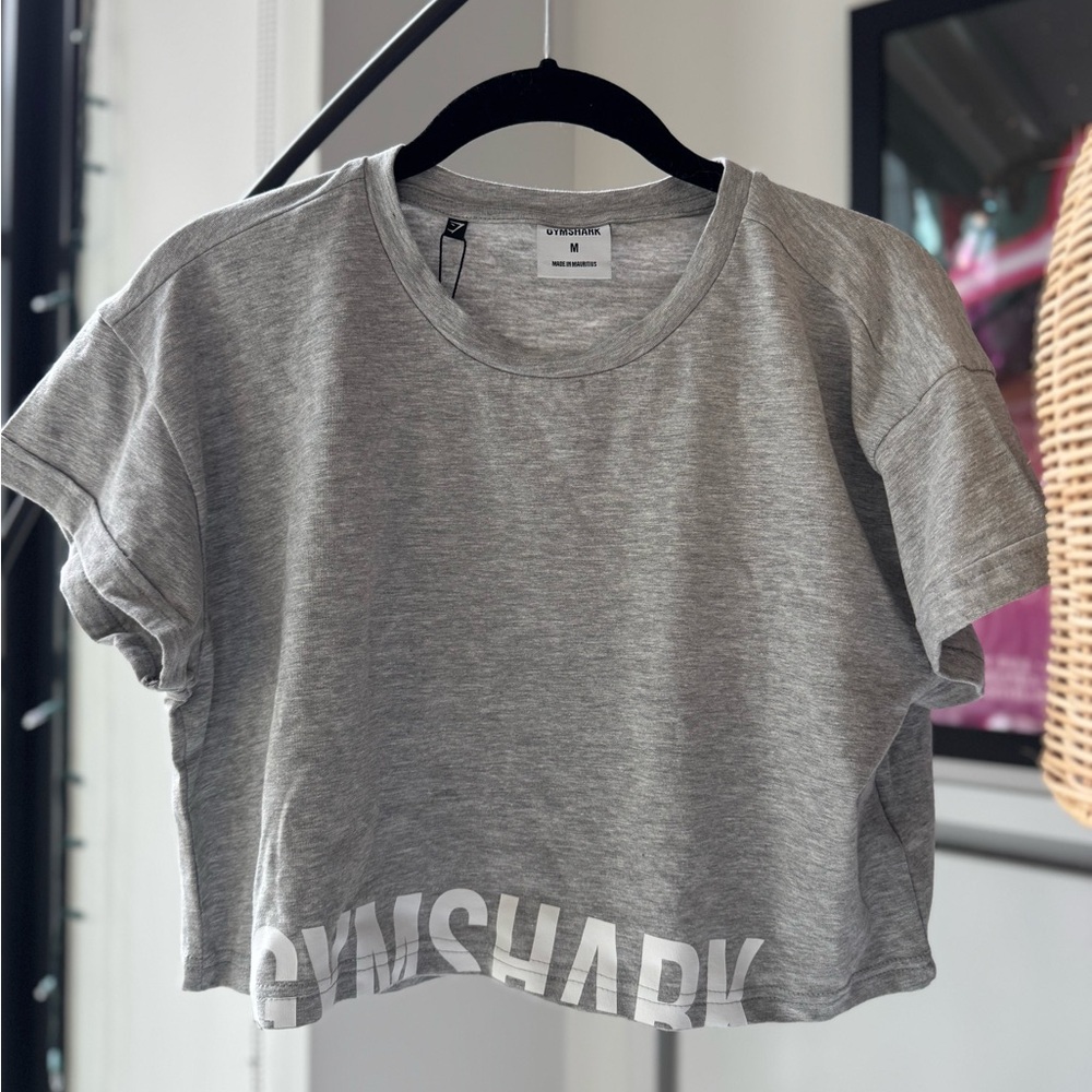 NWT - Gymshark Light Grey Training Crop Tee